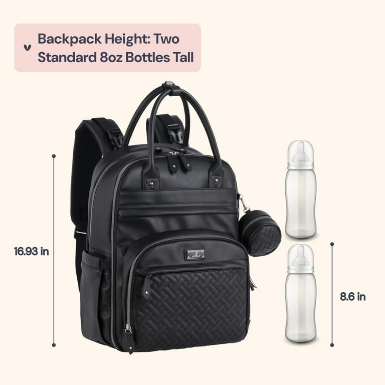 baby bag backpack black leather Vegan Leather Original Diaper Bag