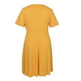 thumbnail image 7 of DYMADE Short Sleeve Midi A-Line Crewneck Cutwork Pullover Women Plus Size Dress, 7 of 7