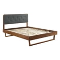 thumbnail image 2 of Modway Bridgette Queen Wood Platform Bed with Angular Frame in Walnut/Charcoal, 2 of 13