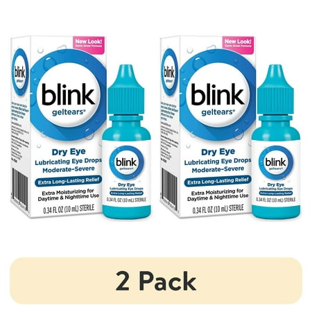 (2 pack) Blink Gel Tears Lubricating Eye Drops Moderate-Severe Dry Eye 10 ML