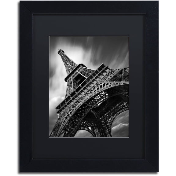 Moises Levy 'Eiffel Tower Study II' Black Matted Framed Art