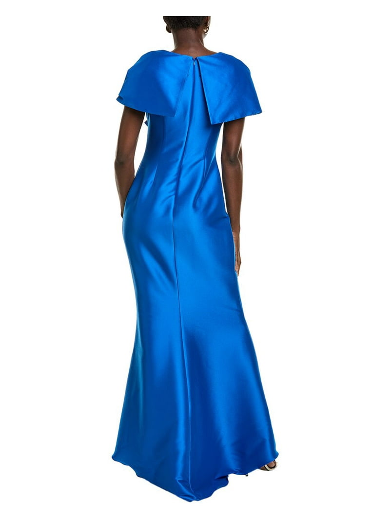 badgley mischka royal blue dress DRAMAH Royal Blue Glitter Sequin Feather Corset Mermaid Formal Gown Dr main image 1