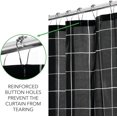 thumbnail image 4 of Fabric Shower Curtain, Farmhouse Style, Machine Washable, Quality Reinforced Buttonholes for Bathroom, Guest Bath, Stalls, Tubs - Modern Solid Grid Design - Black/White, 4 of 6