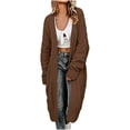 thumbnail image 3 of Brqkzdu Long Knit Cardigan Sweaters for Women Long Sleeve Open Front Cardigans Fall Winter Loose Soft Comfy Sweater Cardigan with Pockets, 3 of 9