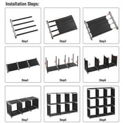 IVV 9-Cube Storage Organizer, DIY Storage Shelf, Open Bookshelf, Black