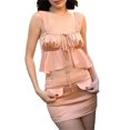 thumbnail image 2 of Lucakuins - Conjunto de falda corta para mujer, camisola con lazo y minifalda ajustada, traje de verano para fiesta y club Lucakuins  moda, 2 of 7