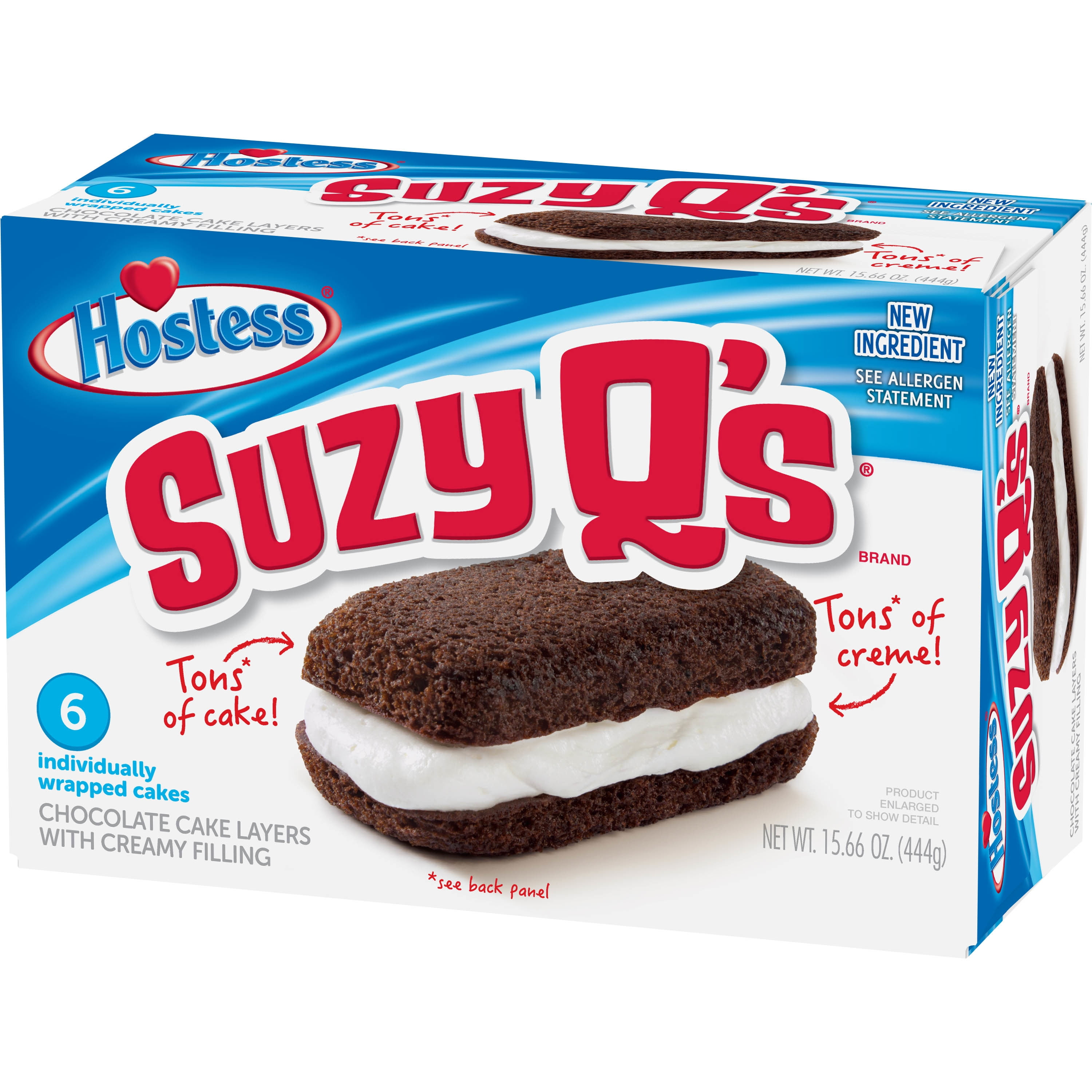 Hostess Chocolate Suzy Q S 6 Count 15 66 Oz Walmart Com Walmart Com