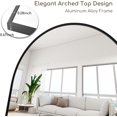 thumbnail image 6 of Anyrose 58"x 18.5" Full Length Arch-Top Mirror with Metal Frame Stand Wall-Mounted, Black, 6 of 7