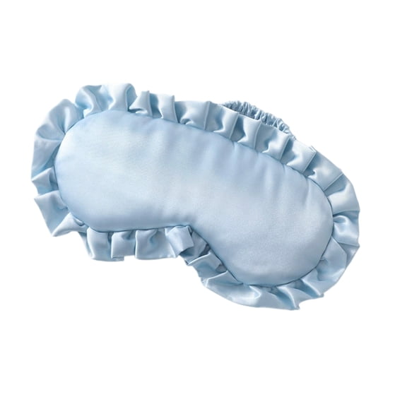 Soft Breathable Sleep Eye Mask for Travel, Blue, 24cm, Silk Imitation, Adjustable Light Blocking Blindfold