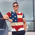 thumbnail image 4 of Balery American Flag Map Camisa Polo de Hombre con Estampado, de Manga Corta y Tejido Medio, Camisa Tipo Golf Polo-4X-Large, 4 of 6