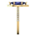 thumbnail image 3 of 2.38ct marquise cut blue tanzanite 14k yellow gold halo Bridal Wedding Engagement Promise Anniversary Ring for Women size 7.25, 3 of 7