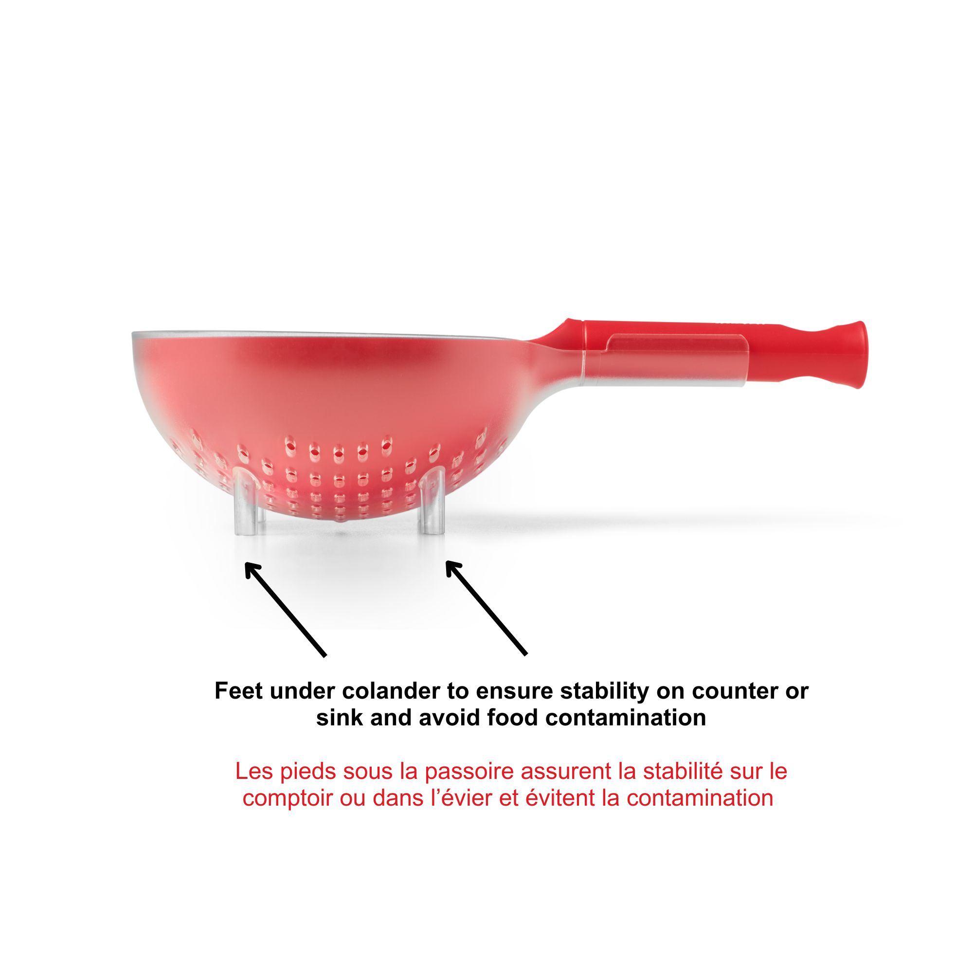 Starfrit Passoire à baies, Couvercle troué amovible, S'utilise à une main, Rouge STARFRIT PASSOIRE À BAIES