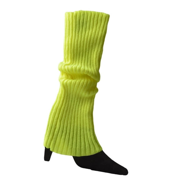 Yauxim Sock Women 80s Fluorescent Colored Knit Leg Warmers Ribbed Footless Socks Stockings Halloween Accessories