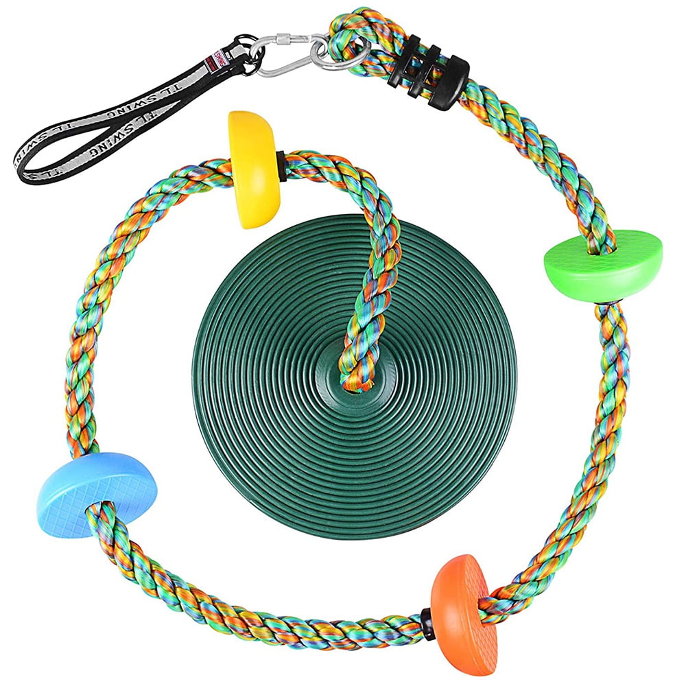 Sekkvy 6.56Ft Climbing Colorful Rope Tree Swing with Platforms Set for