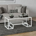 thumbnail image 2 of Henn&Hart Hollywood Regency Metal White Coffee Table, 2 of 8