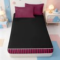 thumbnail image 4 of Erosebridal Line Geometric Pattern Zipper Twin Comforter Sets with Fitted Sheet and 2 Pillowcases,Aesthetic Striped Zipper Bedding Set,Black Reversible,4 Pieces, 4 of 7