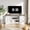 Brown+white, variant on Farmhouse Barn Door TV Stand for TV Up to 65 Inches with Adjustable Shelf, Entertainment Center Console Table and Furniture for Living Room, Bedroom, Grey