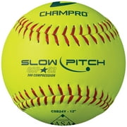 Champro Sports ASA/USA 12" Slow Pitch Game Softballs, .52 COR, 12 Pack