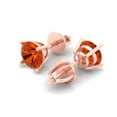 thumbnail image 2 of 1.5 ct Screw-Back Stud Earrings for Women | 6mm Round Cut Simulated Red Diamond | 18K Rose Gold, 2 of 5