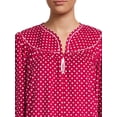 thumbnail image 4 of Lissome Women's and Women's Plus Long Sleeve Zip Front Diamond Fleece Breakfast Gown, 4 of 5
