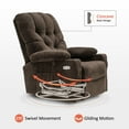 thumbnail image 6 of MCombo Power Swivel Glider Recliner Chair Fabric Recliner, Brown Fabric 7797, 6 of 7