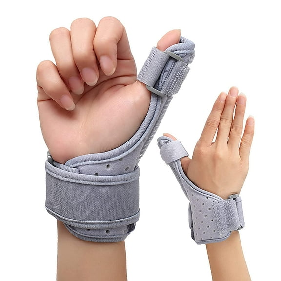 Reversible Thumb & Wrist Brace for Both Hands, Comfortable Spica Support Splint for Sprains, Arthritis,Tendonitis, BlackBerry Thumb, Lightweight and Breathable, Unisex Gray, 1 Pack(Regular)