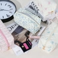 thumbnail image 7 of Gynky Quilted Makeup Pouch Cute Cotton Toiletries Bag Travel Zipper Flowers Makeup Bag Portable Storage Cosmetic Travel Cloth Bag, 7 of 7