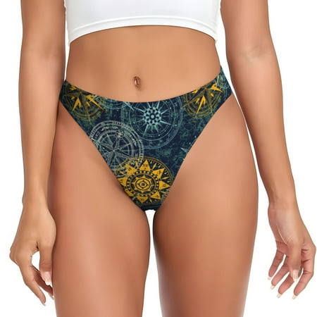 Sigee Vintage Compass for Women s G-String Panty  Low Rise  Soft Lace Perfect for Everyday Wear or Special Occasions-Large