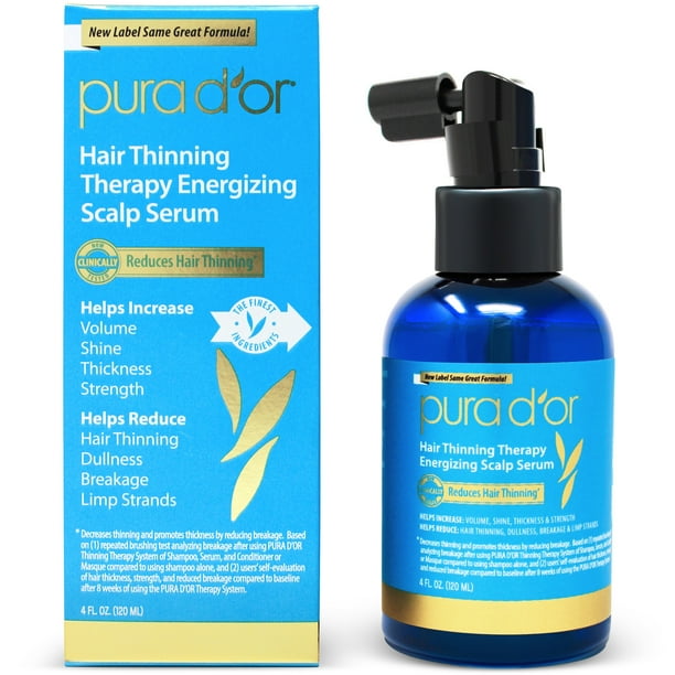 PURA D'OR Hair Thinning Therapy Energizing Scalp Serum Revitalizer (4oz