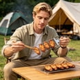 thumbnail image 6 of 2026 3-Way Stainless Steel Grill Kabob Sticks with Push Slider Bar Reusable Metal Skewer for Meat Chicken Sausages Veggies Outdoor Barbecue Forks Extra Long Rustproof Camping, 6 of 7