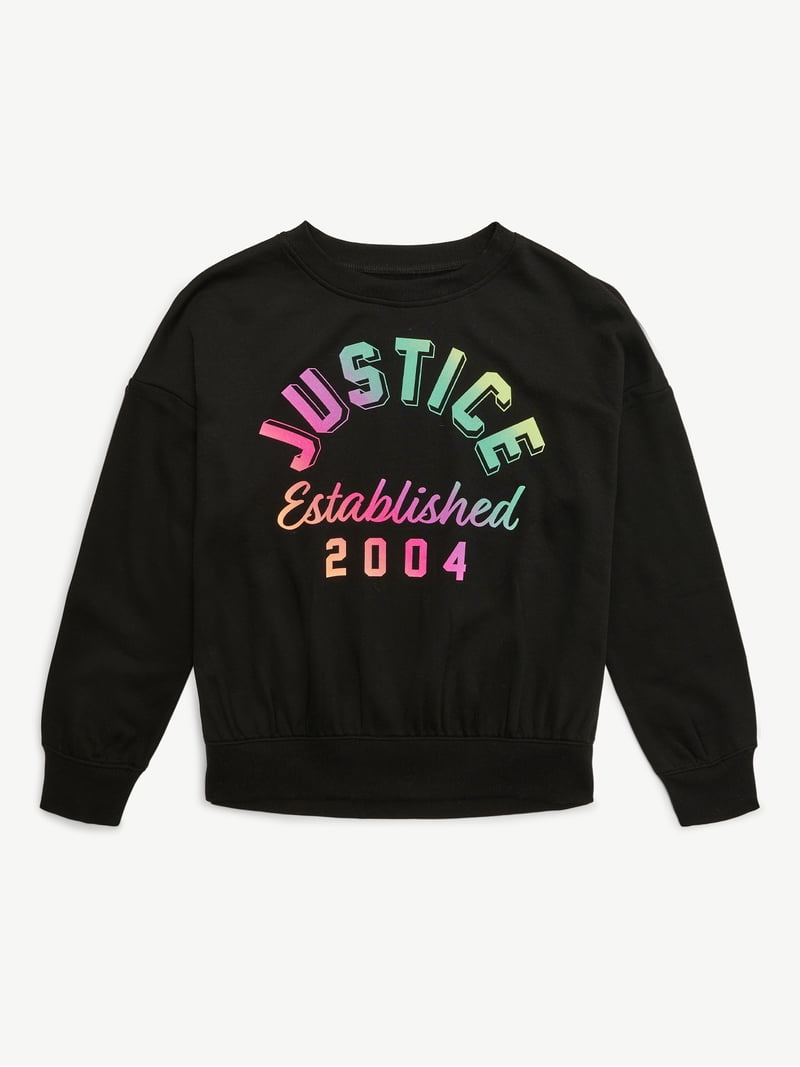 Justice Girls Fleece Crew Neck Sweatshirt, Sizes XS - XLP