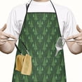 thumbnail image 2 of Green Christmas Tree Pattern Apron-Garden Aprons for Women with Pockets-Cotton Linen Waterproof Kitchen Cooking Gardening Aprons Adjustable for Kitchen,Cooking,BBQ and Salon 33"x27", 2 of 7