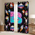 thumbnail image 2 of jejeloiu Letter B Monogrammed Black Out Curtains,Boys Ball Games Curtains Pack of 2 (42x63 Each) For Girls Kids, 2 of 6