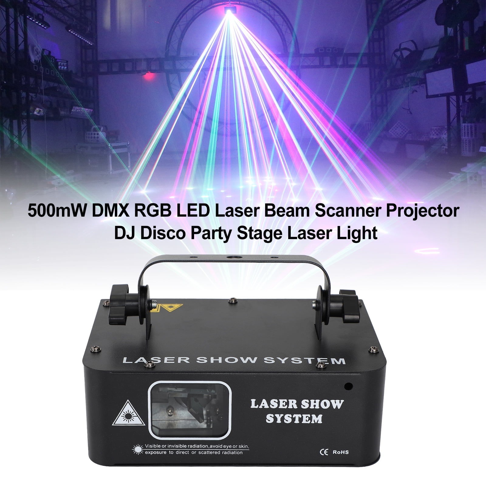 Radioactivo Pronunciar Ruidoso 500mW DMX RGB LED Laser Beam Scanner Projector DJ Disco Party Stage Laser  Light - Walmart.com