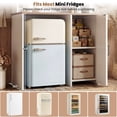 thumbnail image 5 of Aheaplus Multifunctional Mini Fridge Cabinet: Coffee Bar, Wine Stand & Beverage Station with Outlet, LED Light & Microwave Shelf, for Kitchen, Dorm, Office,White, 5 of 8