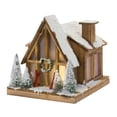thumbnail image 3 of Melrose 14.5" Brown and White LED Lighted A-Frame Christmas Ski Lodge, 3 of 3