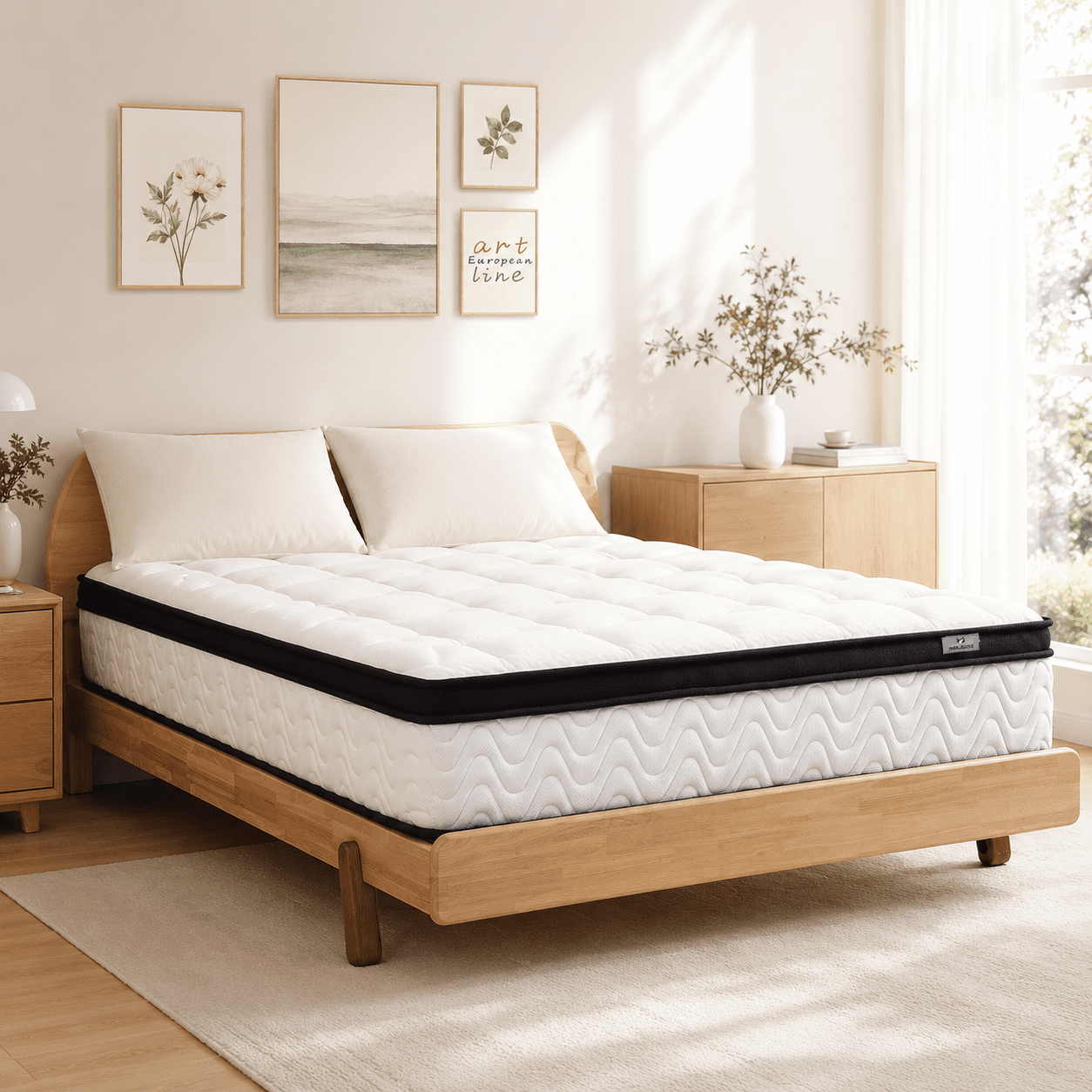Full Mattress, 10 Inch Hybrid Mattress in a Box, Gel Memory Foam Mattress, Individually Wrapped Pocket Coils Innerspring Mattress, Support & Pressure Relief, Medium Firm Feel, 54"*75"