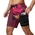 thumbnail image 2 of Radio Demon Alastor Hazbin Hotel Mens Board Shorts Summer Swim Trunks Quick Dry Beach Swimwear Bathing Suit Swim Shorts with Compression Liner And Pockets, 2 of 7