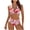 Pink, variant on WREESH Womens Two Piece Swimsuit Bikini Sets High Waisted Bikini Retro Printed Swimsuit Set Swimsuit Beach Skirt Set Split Swimsuit Set Bathing Suit Pink