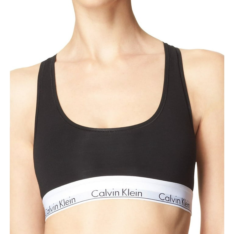 Calvin Klein BLACK Modern Cotton Unlined Racerback Bralette, US Large