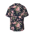 thumbnail image 6 of PAYOHTO Wild Roses Mens Hawaiian Casual Short-sleeved Shirt Tropical Summer Beach Button Down Shirts, 6 of 7