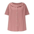 thumbnail image 4 of Women's Loose Dolman Sleeve Shirt - Round Neck Solid Color Top with Five-Quarter Sleeves for Casual Wear, 4 of 6