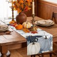 thumbnail image 5 of Navy Blue Fall Cotton Linen Rectangle Table Runners 13"x36", Pumpkin Botanical Autumn Thanksgiving Coffee Table Runner Dresser Scarves Luxury Table Runners for Wedding Party Banquet Dinner Decor, 5 of 8