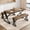 Brown, variant on EastVita Kitchen Table with Benches Dining Table Set for 4 with Faux Marble Tabletop Saving Space Dining Room Table Set for Kitchen Dining Room Apartment Sturdy Metal Frame