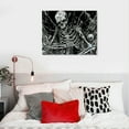 thumbnail image 5 of Autua Skeleton Graveyard Halloween Canvas Wall Decor For Home 20x16in, 5 of 6