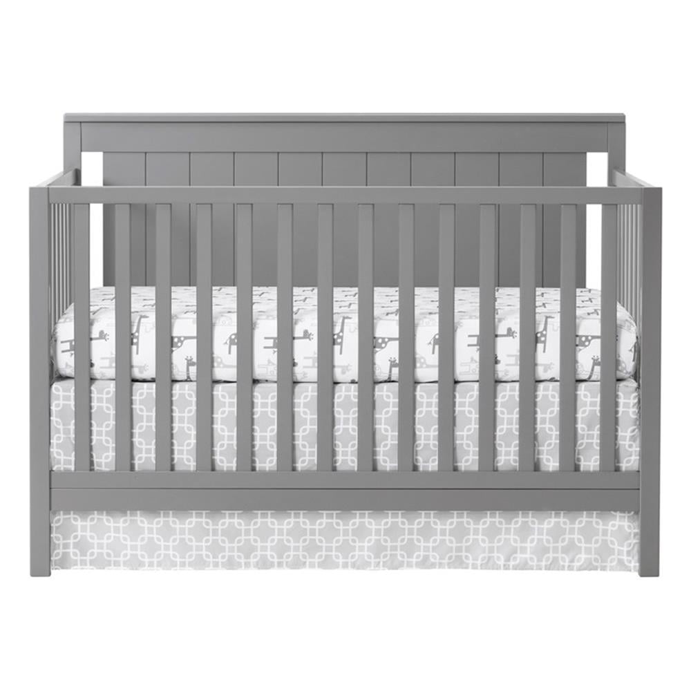 Oxford Baby Lazio 4-in-1 Convertible Crib, Dove Gray, GREENGUARD Gold Certified, Wooden Crib