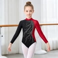 thumbnail image 4 of iiniim Girls Shiny Diamond Long Sleeve Leotard Figure Skating Ballet Dancewear Size 6-16 Burgundy 6, 4 of 7