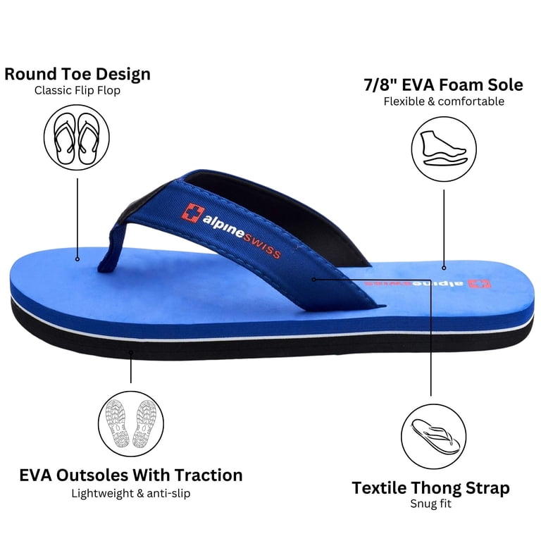 Alpine Swiss Mens Flip Flops Lightweight Thong Sandals Beach  display picture 2