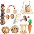 thumbnail image 1 of 10PCS Hamster Wood Toy Kit Bite-resistant Hamster Chew Toy Hamster Dumbbell, 1 of 4
