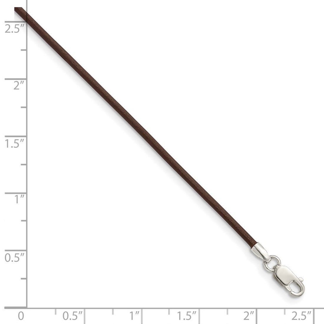 925 Sterling Silver 1.5mm Brown Leather Cord Necklace 18 Inch Lobster Claw Pendant Necklace for Women